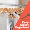 Lifemaster Wooden Clothes Hangers, Durable, Non-Slip, Space-Saving, 360 Deg Swivel Hook, Natural Finish, 100PK CMPWH100NL - alternate 2