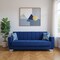 Homeroots 84" Blue Microfiber Convertible Futon Sleeper Sofa With Toss Pillows And Storage 607121 - alternate 2