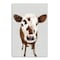 Homeroots 36" x 24" Brown and White Baby Cow Face Canvas Wall Art 398981 - alternate 1