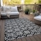 Homeroots 10' X 14' Black And Ivory Floral Washable Indoor Outdoor Area Rug 595930 - alternate 3