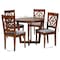 Baxton Studio Valerie Modern Grey and Walnut Brown Wood 5-Piece Dining Set 254-9876-10897-ZORO - alternate 3
