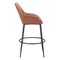 Homeroots Set of Two 30" Brown And Black Faux Leather And Steel Bar Height Bar Chairs 555707 - alternate 3