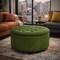 Niche Knight 28 in Large Round Pintucked Storage Ottoman with Lift off lid - Emerald Green N6270EG - alternate 2