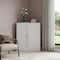 Homeroots 31in White Wood Corner Accent Cabinet 693406 - alternate 2