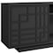 Homeroots 63in Black Carved Geometric Wood Enclosed and Open Storage TV Stand 724164 - alternate 2