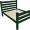 Homeroots Dark Green Solid Wood Twin Bed Frame 546938 - alternate 3
