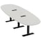 Skutchi Designs 12ft Conference Table With Power Unit | 12 Person Modular Boval Meeting Table | Harmony Series HAR-BOVL-48X144-T.BK-U779-EBLK - alternate 1