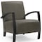 Homeroots 26" Green And Black Top Grain Leather Arm Chair 552138 - alternate 3