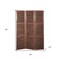 Homeroots 67" Brown Solid and Manufactured Wood Folding Three Panel Screen Room Divider 342750 - alternate 2