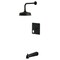 Kingston Brass Single-Handle Pressure Balanced Tub and Shower Faucet, Matte Black KB5890PL - alternate 1