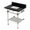 Kingston Brass 30-Inch Black Granite Console Sink with Acrylic Legs and Shelf, 8-Inch, 3-Hole KVPK30KASQB8 - alternate 1