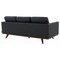 Leisuremod Chester Modern Leather Sofa with Birch Wood Base, Black CS83BL-L - alternate 2