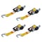 Mytee Products 2in x 10ft Auto Retractable Ratchet Tie Down Strap w/ Wire Hook - Yellow, 4PK RS210R-WHx4 - alternate 2