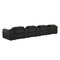 Homeroots 175" Black Italian Leather Reclining Metal USB Sofa 720412 - alternate 2