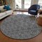 Homeroots 8' Gray Silver And Charcoal Round Floral Washable Indoor Outdoor Area Rug 582274 - alternate 2