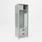 Pucel Athletic Gear Locker, 24inW x 72inH x 24inD, 2 Drawers, Perforated Door, Top Cabinet, 4inLegs, Gray GL-2472-24-DR2-TL - alternate 1