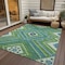 Homeroots 8' X 10' Lime Green Aqua And Ivory Tribal Washable Indoor Outdoor Area Rug 598133 - alternate 2