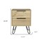 Homeroots 22" Oak Wood Two Drawer Nightstand 478278 - alternate 2