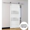 Sartodoors Sturdy Barn Door 2 lites with Hardware, Lucia 4010 White Silk with Frosted Glass, 6.6FT Rail Hanger LUCIA4010BD-S-WS-18 - alternate 1