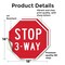 Signmission Stop 3-way, 18 inch X 18 inch, Vinyl Decal, 2PK OC-D-2PACK-18-14 - alternate 2