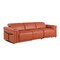 Homeroots 100" Camel Top Grain Leather Reclining Metal USB Sofa 720433 - alternate 3