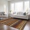 Homeroots 5' X 8' Chocolate Beige And Copper Striped Washable Indoor Outdoor Area Rug 598879 - alternate 2