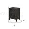 Homeroots 30" Black Solid Wood Distressed Carved Floral One Drawer Nightstand 569582 - alternate 3