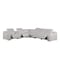 Homeroots Light Gray Italian Leather Power Reclining Curved Seven Piece Corner Sectional With Console 544990 - alternate 2