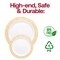 Smarty Had A Party 7.5" White with Pink and Gold Mosaic Rim Round Plastic Appetizer/Salad Plates (120 Plates), 120PK 897PG-CASE - alternate 2