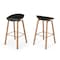 Homeroots Set of Two Black and Natural Heavy Duty Plastic and Wood Backless Bar Height Bar Chairs, 2PK 628739 - alternate 1
