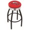 Holland Bar Stool Co 25" Blk Wrinkle Western Kentucky Swivel Bar Stool, Chrome Ring L8B3C25WestKy - alternate 1