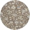 Homeroots 8' Chocolate Beige And Blue Round Floral Washable Indoor Outdoor Area Rug 597808 - alternate 2