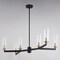 Vaxcel Claremont 6 Light Matte Black Contemporary Chandelier Clear Glass H0300 - alternate 2