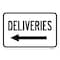 Signmission Deliveries With Left Arrow, Heavy-Gauge Aluminum, 18" x 24", A-1824-25264 A-1824-25264 - alternate 2