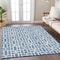 Homeroots 3' X 5' Denim Blue And Ivory Geometric Washable Indoor Outdoor Area Rug 594845 - alternate 2