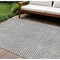 Homeroots 10' X 14' Gray And Ivory Geometric Washable Indoor Outdoor Area Rug 612135 - alternate 1