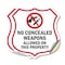 Signmission Concealed Carry Shield Sign No Concealed, 6 inch X 6 inch, Vinyl Decal, 2PK SHI-D-2PACK-6-372 - alternate 1