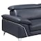 Homeroots Navy Blue Italian Leather L Shaped Two Piece Sofa and Chaise Sectional 343949 - alternate 2