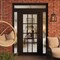 Vdomdoors Front Exterior Prehung Metal-Plastic Door Clear Glass / MANUX 8355 Matte Black / Office Commercial MANUX8355EXD-BLK-W12+36+12xH80+12-LH-I - alternate 2