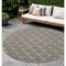 Homeroots 8' Charcoal Round Floral Indoor Outdoor Area Rug 527643 - alternate 2