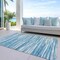Homeroots 9' X 12' Teal Blue And Ivory Abstract Washable Indoor Outdoor Area Rug 613131 - alternate 2