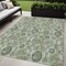 Homeroots 5' X 8' Artichoke Green And Fern Green Damask Washable Indoor Outdoor Area Rug 588167 - alternate 1