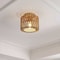 Jonathan Y Omar 8 in. 1-Light Modern Bohemian Metal and Cross Woven Paper Rope Drum LED Flush Mount, Natura, 2PK JYL1220A-SET2 - alternate 3