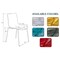 Leisuremod Astor Plastic Dining Chair with White Steel Base Water Ripple Design in Transparent Red ACW-20TR - alternate 2