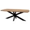 Homeroots 82" Natural And Black Solid Wood And Iron Pedestal Base Dining Table 563914 - alternate 2