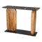 Homeroots 43" Black and Brown Genuine Marble and Solid Wood Solid Console Table 668883 - alternate 2