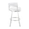 Armen Living Magnolia 30in Swivel Bar Stool in Brushed Stainless Steel with White Faux Leather LCMGBABSWHI30 - alternate 2