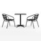 Flash Furniture Lila 23.5'' Black Square Aluminum Indoor-Outdoor Table Set w/2 Black Slat Back Chairs TLH-ALUM-24SQ-017BK2-GG - alternate 2