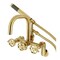 Kingston Brass 7-Inch Adjustable Wall Mount Clawfoot Tub Faucet with Knurled Handle and Hand Shower, Brushed Brass AE8457RKX - alternate 1