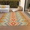 Homeroots 3' X 5' Beige Orange And Red Geometric Washable Indoor Outdoor Area Rug 581521 - alternate 3